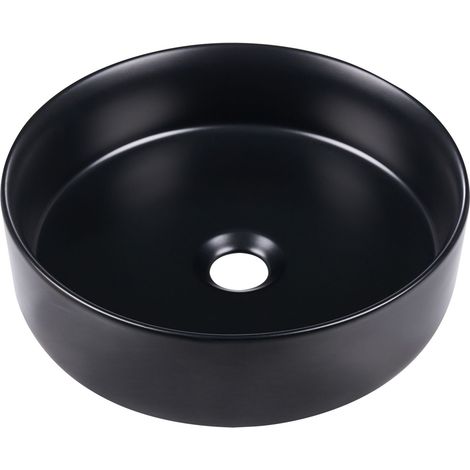 Aufsatzwaschbecken CALIG ⌀ 36 cm Keramik Schwarz