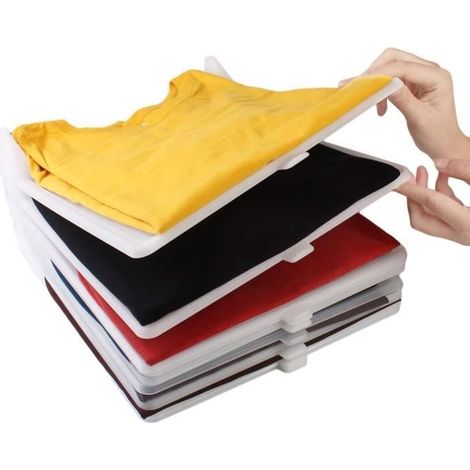 Faltbares Kleiderbrett, T-Shirt-Organizer, Kleideraufbewahrung, knitterfrei. T-Shirt-Organizer, Falttablett, 10 Stück (1/4)