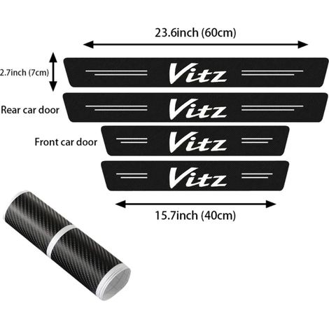 (4 pièces) Autocollants de protection pour seuils de porte,coffre arrière et pare-chocs de voiture Toyota VITZ (logo 2021,2020,2019,2018,2017) - Accessoires (1/2)