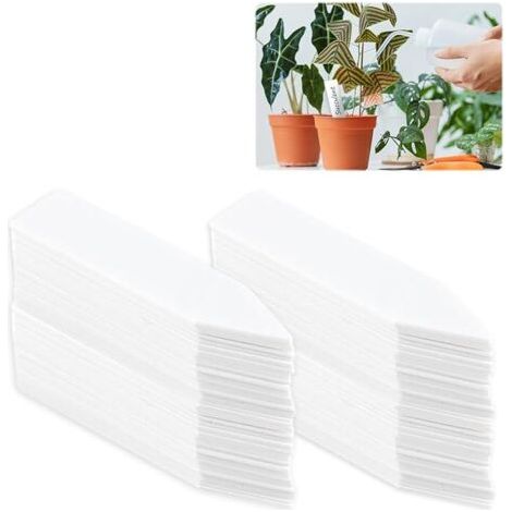 Sollbry 200pcs Etiquettes Pour Plantes, Étiquettes de Plantes, PièCes Etiquette Jardin 5x1 cm, Étiquettes en Plastique Pour Potager, Étiquettes de Jardin Pour l'Extérieur, Blanc (1/4)