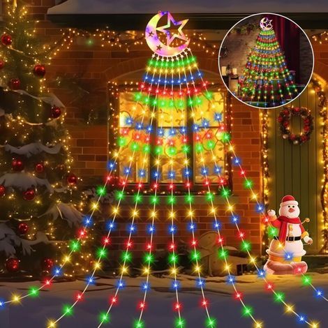 346 LED RGB, ghirlanda luminosa per albero di Natale con 8 modalità - Perfetta per decorazioni festive, Natale, celebrazioni e per uso interno ed esterno (1/4)