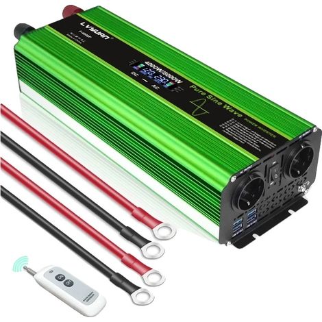 Inverter a onda sinusoidale pura, con possibilità di controllo remoto, potenza di picco 8000 W, classe EU-a, alimentazione 12 V CC. (1/2)