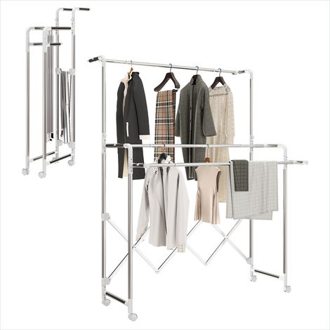 Porte-manteau réglable de 104 à 197 cm pliable 150 x 103 x 197 cm (1/5)