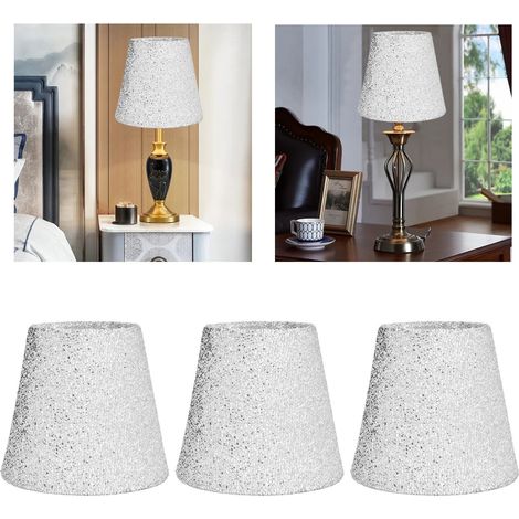 Lot de 3 abat-jour minimalistes modernes à clipser pour ampoule E14, compatibles avec les lustres en cristal, les bougies et les appliques murales. (1/5)