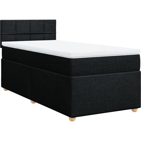 Maison Exclusive - Giroletto a Molle con Materasso Nero 90x200 cm in Tessuto