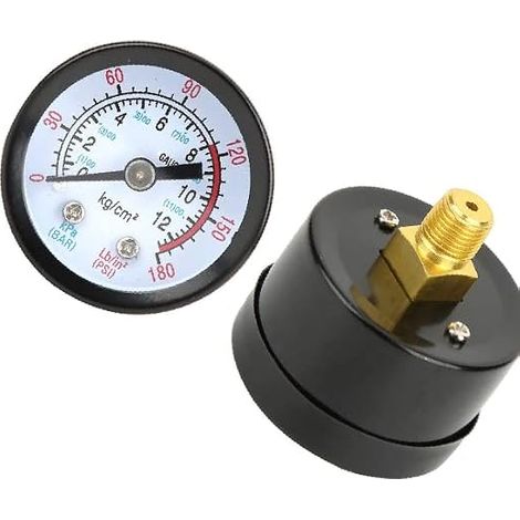 Pour Manomètre à Compresseur d'air, 0180 Psi Manomètre De Pression d'air pour Compresseur d'air, 42 Mm Manomètre De Compresseur d'air Instrument De Mesure De La Pression pour Compresseur d'air (1/5)