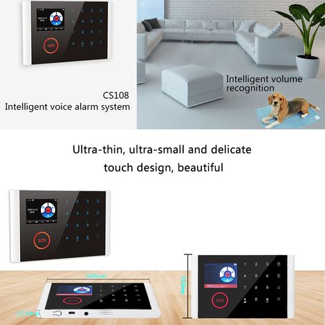 Système d'alarme domestique intelligent à voix 3 en 1 CS108 WiFi+GSM+GPRS 433 MHz avec sonnette de porte sécurisée SmartAlertor (1/2)