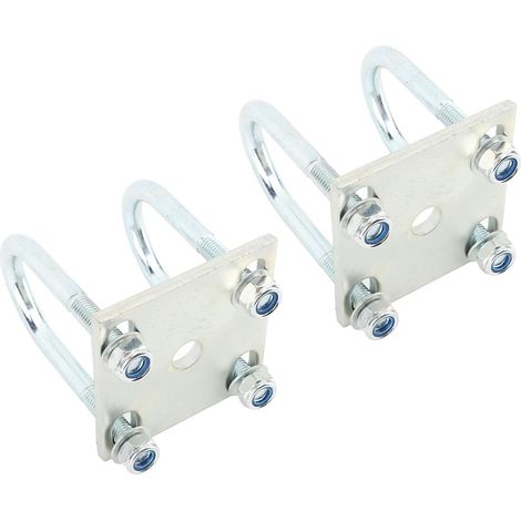 Kit de Boulons en U de Remorque, Kit de Plaque de Boulons en U avec Plaque en Acier, capacité de Charge de 150 Lb, de en d'essieu de Remorque pour Ponton de de Bateau (pour arbres ronds de (1/5)
