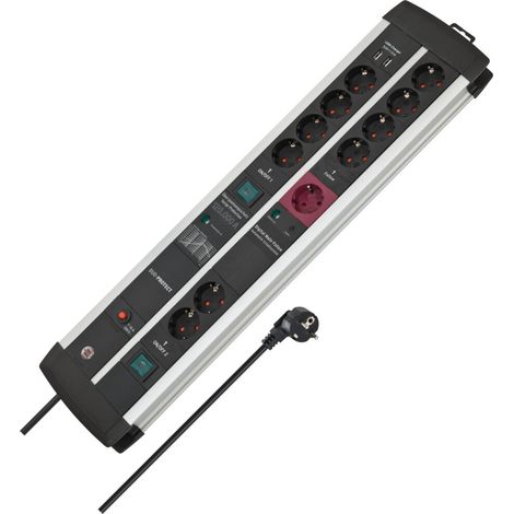 Brennenstuhl Premium-Protect-Line Master Slave Steckdosenleiste 11-fach mit 2 Schalter und Überspannungsschutz (1/5)