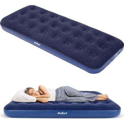 Materassino gonfiabile singolo per dormire, dimensioni 191 x 73 x 22 cm, marca Rebel. (1/5)
