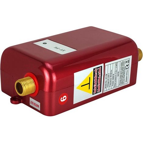 Nur in einer Farbe erhältlich: Rot. Material: Edelstahl. Miniatur-Durchlauferhitzer, europäischer Standard, 220 V Wechselstrom.