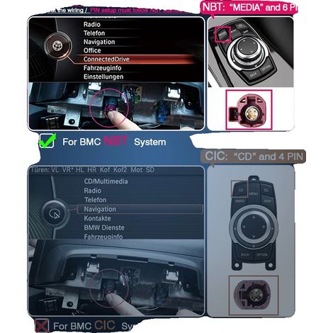Sistema CarPlay/Android Auto, compatible con BMW EVO, conectividad inalámbrica, instalación plug-and-play, para BMW NBT (1/2)