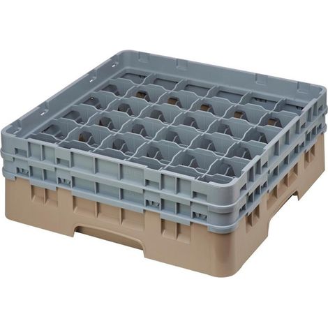 Casier à verres 36 compartiments beige - Hauteur de 143 à 349 mm - Camrack Cambro