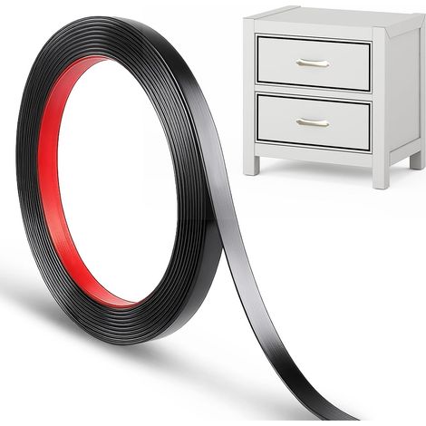 Bande autocollante décorative noire flexible, bande autocollante de 5m 1cm en PVC pour bordures, décoration murale, cadres de miroir, portes, décoration de meubles (1/5)