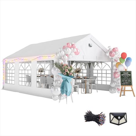 Tonnelle de jardin 4 x 6m acier galvanisé avec éclairage LED (1/5)