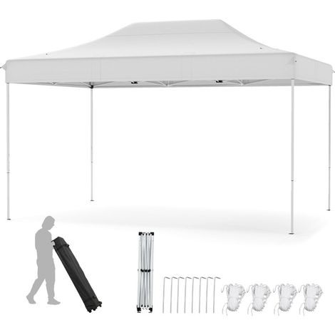 Gazebo da giardino 300 x 445 cm con 3 altezze regolabili robustezza rinforzata design moderno in tessuto Oxford beige 200014429