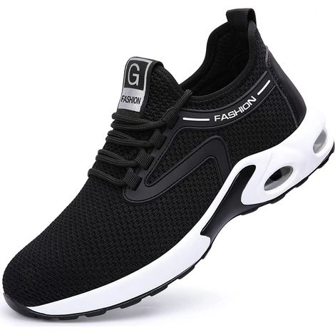 Chaussures de sécurité unisexe, chaussures de travail antidérapantes à embout en acier, chaussures industrielles respirantes type sport, taille 39 (1/5)