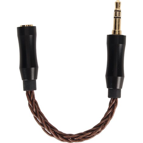 Câble audio 2.5mm vers 3.5mm femelle à mâle, connecteur plaqué or, câble adaptateur pour casque en cuivre monocristallin, 14cm bronze