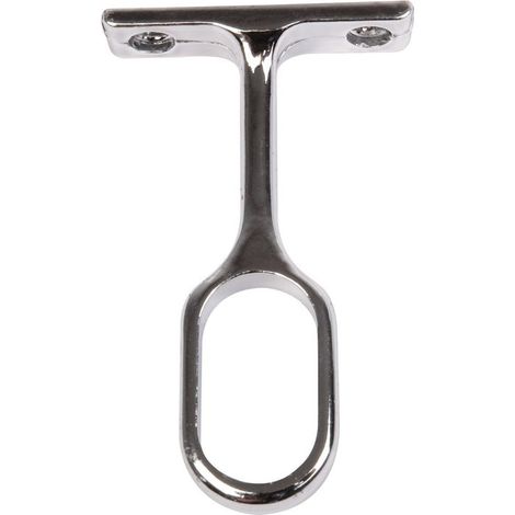 Duval – Support intermédiaire tube ovale 30 x 15 mm – Support 75 x 22 mm – Finition chromée pour tube penderie (1/2)