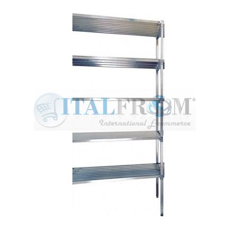 MODULO CONTINUATIVO - Scaffalatura in acciaio INOX , H 250 cm , L 90 cm , PROF. 50 cm , con 5 ripiani (1/3)
