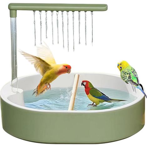 Vogeldusche, automatisches Vogelbad mit Zirkulationsarmatur, Käfigtischbrunnen, verspieltes Wassersystem zum Vogelbaden (1/5)