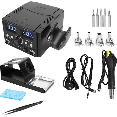 2-in-1 Löt- und Retuschierstation mit SMD-LED-Digitalanzeige für 8582D 750W Heißluftpistole, 220-240V Stecker (1/5)