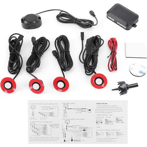 Capteur radar de recul intégré pour voiture de 16,5 mm avec kit auxiliaire d'avertisseur sonore audio (blanc) (1/4)