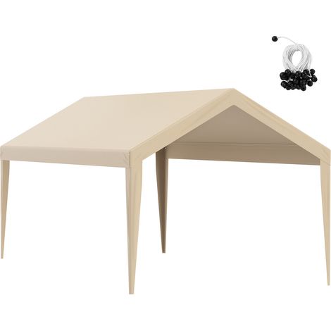 Mophorn Carport-Ersatzüberdachung,10'x20',strapazierfähige,UV-geschützte Garagenzeltplane,einfache Installationmit Spanngurten,beige (nur obere Abdeckung,Rahmen nicht im Lieferumfang enthalten)