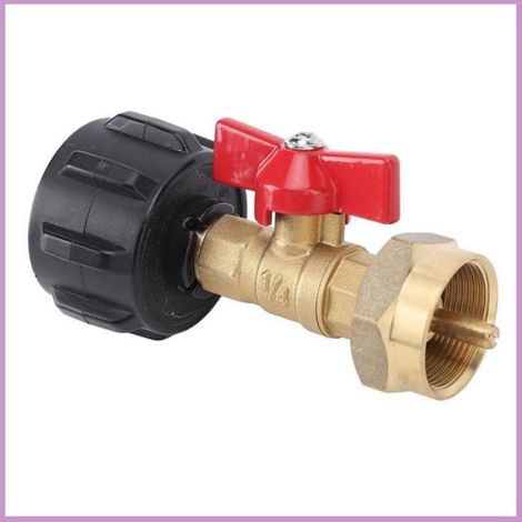 1 Adaptateur de remplissage QCC1, laiton, valve d'arrêt, 350 PSI, pour bouteilles de camping 1 lb (1/4)