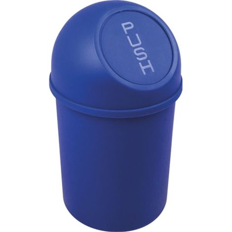 HELIT POUBELLE À CLAPET PUSH 6 LITRES DIAM 21CM H37,5 CM BLEU H2401034 (1/4)