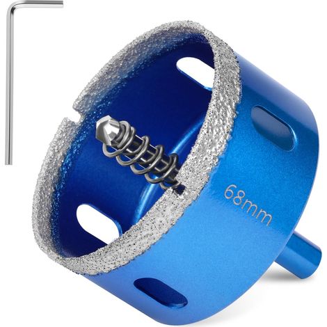 Scie Cloche Carrelage, 68mm Scie Cloche Diamantée avec Foret de Centrage, Foret Trépan Diamant, Scies Cloches Diamant, pour Coupe de Verre, Carrelage, Céramique, Marbre, Calcaire (1/5)