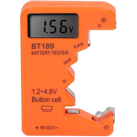 FTVOGUE Capacité de Batterie et Testeur pour AA AAA 6F22 9V 1.5V - Vérificateur de Batterie de Fonctionnement Simple pour les Tests Rapides (ORANGE) (1/5)