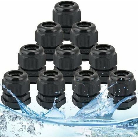 Presse-etoupe - IP68 - Nylon - M20 x 15 - Pour Câbles 6 À 12 mm - 10 Pièces