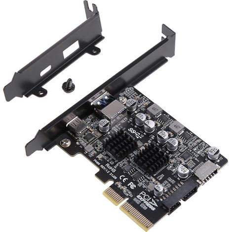 2 Ports PCI-E zu USB 3.2 A Typ C Erweiterungskarte Front Typ E 19P/20P Anschluss