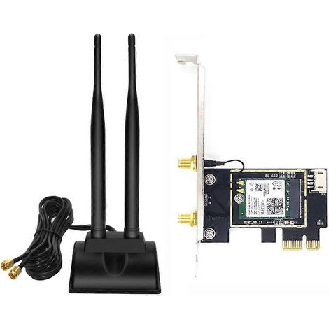 AX200 PCIe 3000 Mbit/s WiFi 6 Netzwerkkarte, 2,4-GHz-/5-GHz-WLAN-Adapter, Dual-6-dB-Antenne, AX200NGW
