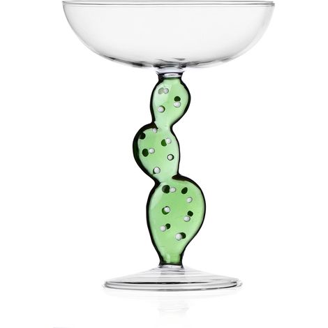 Coupe Champagne, Cactus Verde, Collection Desert Plants, 30 cl, verre borosilicaté, fait à la main