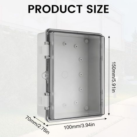 Boite de Derivation Electrique IP65, 150x100x70 mm Boîte de Jonction Etanche avec Couverture PC Transparent, ABS Boite de Derivation Etanche Exterieur pour une Utilisation Extérieur (1/5)