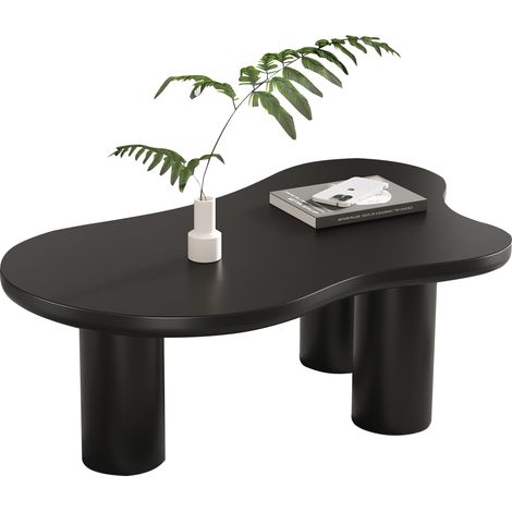 Table basse irrégulière en forme de nuage, 107x66x40,5 cm, plateau en MDF et pieds en PVC, avec patins en feutre (1/5)
