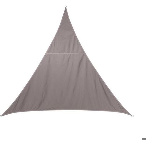 Voile d'ombrage triangulaire "Curacao" taupe 3x3x3m en polyester - Hespéride (1/5)