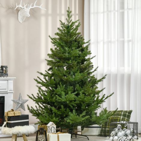 Albero di Natale artificiale, abete, aspetto realistico, montaggio rapido, plastica, verde, 136 x 136 x 180 cm (1/5)