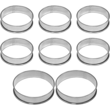 Allecto, Aros para hornear muffins, Aros para hornear pan y pasteles, Aros para tortillas y muffins, Juego de 8 y 10 cm (1/5)