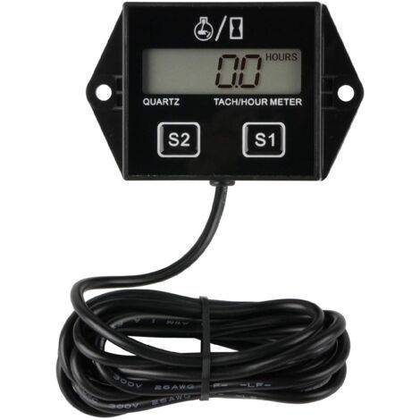 Tachymètre de compteur horaire numérique, rappel de maintenance, batterie remplaçable, arrêt automatique, utilisation pour tondeuse à gazon ZTR Générateur de tracteur Marine VTT Moton (1/4)