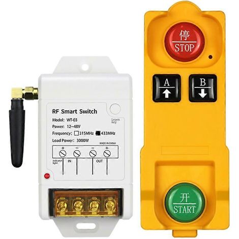 Télécommande RF 4 canaux 433MHz pour interrupteur sans fil longue portée - 12V/48V (1/4)