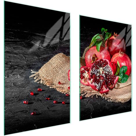 Assiette de protection en verre pour la cuisine 65x52 bleu marine (1/5)
