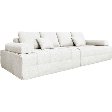 Canapé modulable 4 places en tissu écru L 282 cm - Snuggy (1/5)