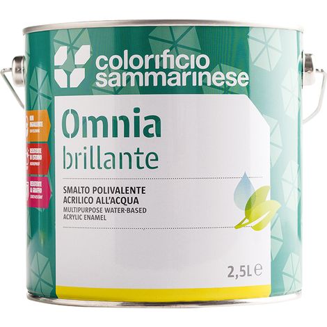 SMALTO ALL'ACQUA 'OMNIA' Lt. 0,750 Rosso Vivo brillante- 6 pezzi  - COLORIFICIO SAMMARINESE