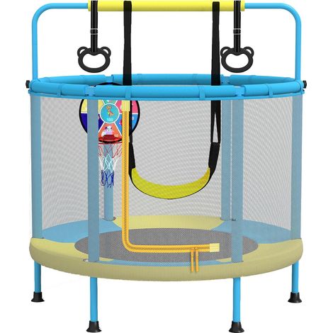 φ150CM 4 in 1 Multifunctional Trampoline with Swings, Bars, Load Capacity 50 kg, Indoor and Outdoor Use for Children (1/5)