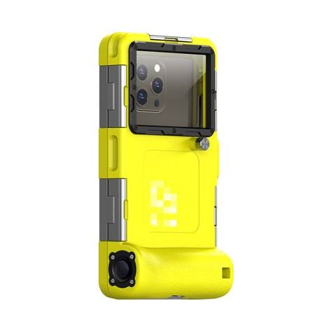Underwater snorkeling phone case, suitable for 17/16/15/14/13/12 Pro Max/Galaxy S25/S24/S23. Waterproof/diving phone case, perfect for underwater photos and videos, one case, black and yellow color sc (1/5)