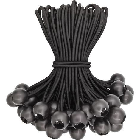 Spanngummis mit Kugel 15cm - 50 Stück, Planenspanner für Camping & Garten (1/5)