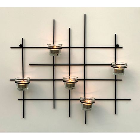 DanDiBo Bougeoir mural Métal Chandelier 5XXL Bougeoir mural 50 cm Bougeoir mural Bougies décoratives murales (1/5)